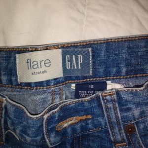 GAP Girls size 8 Light Wash Fade Flare Jean Blue Denim Bottom Designer Kids Sale